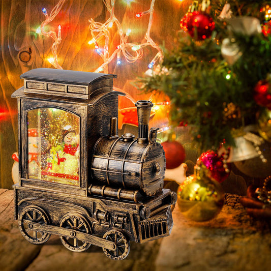 Christmas Snow Globe Lantern Train