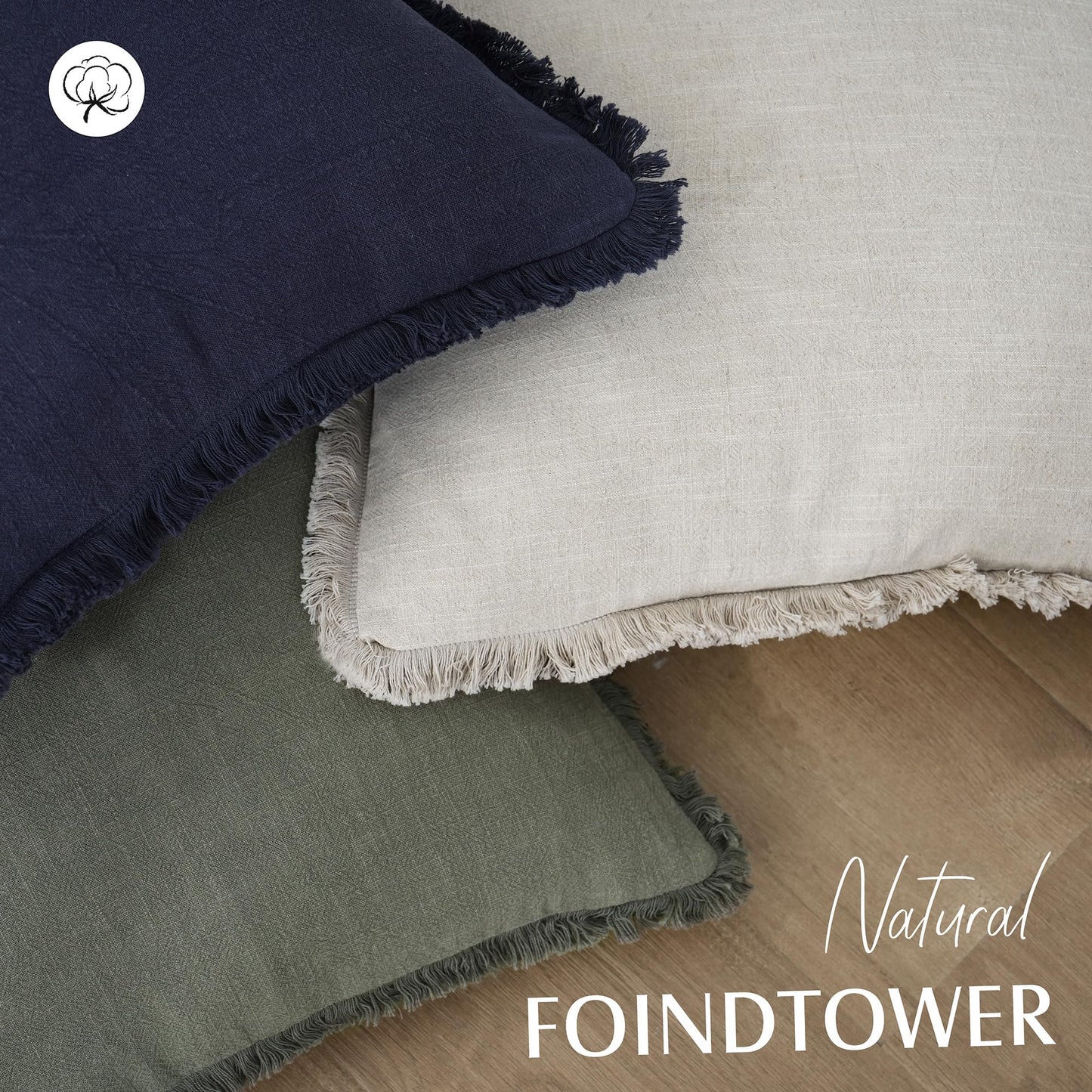 Linen Fringe Throw Pillow Covers