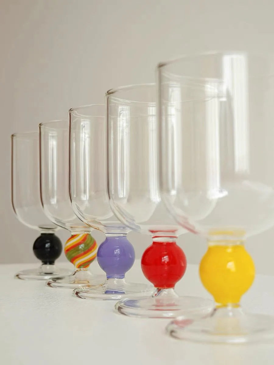 Gumballs Wine Glass - Eclectic Whimsical Coloured Cocktail Glasses