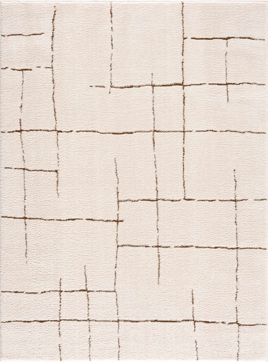 Koume Ivory & Brown Area Rug
