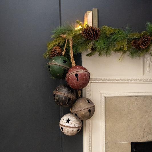 Weathered Metal Sleigh Bells Cluster