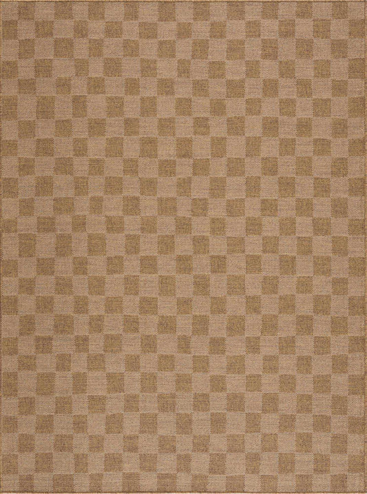 Kuval Checkered Brown Rug