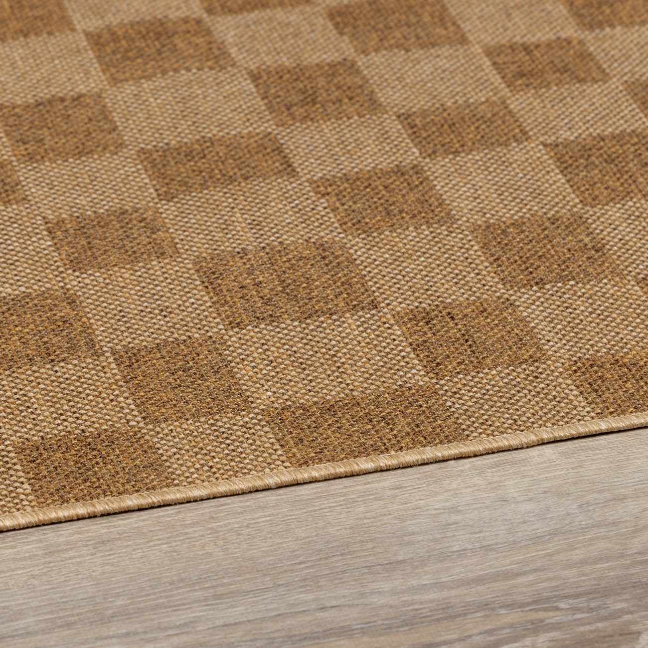 Kuval Checkered Brown Rug