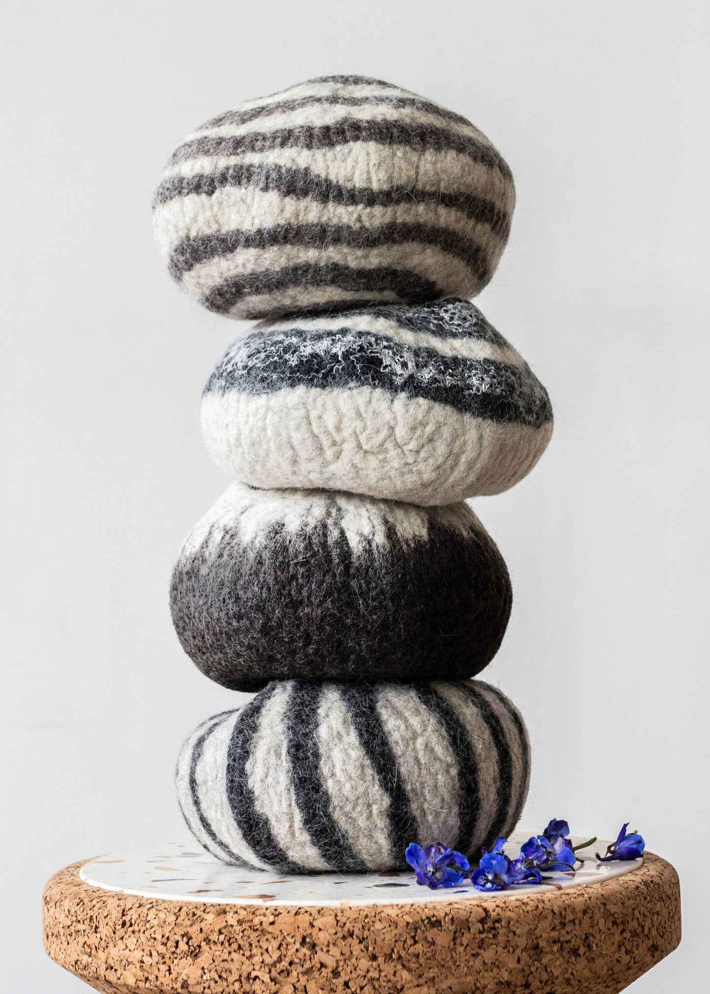 Midnight Ombre Hand-Felted Wool Decorative Bowl