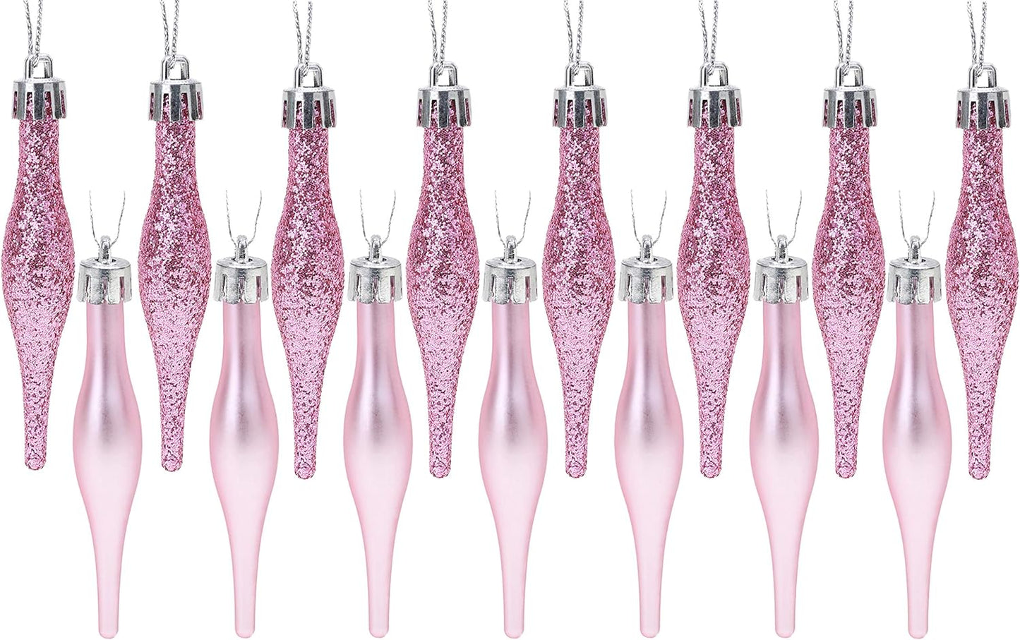 Christmas Concepts® Pack of 15-8.5Cm Droplet Baubles - Matte & Glitter Design - Christmas Ornaments (Rioja Red)