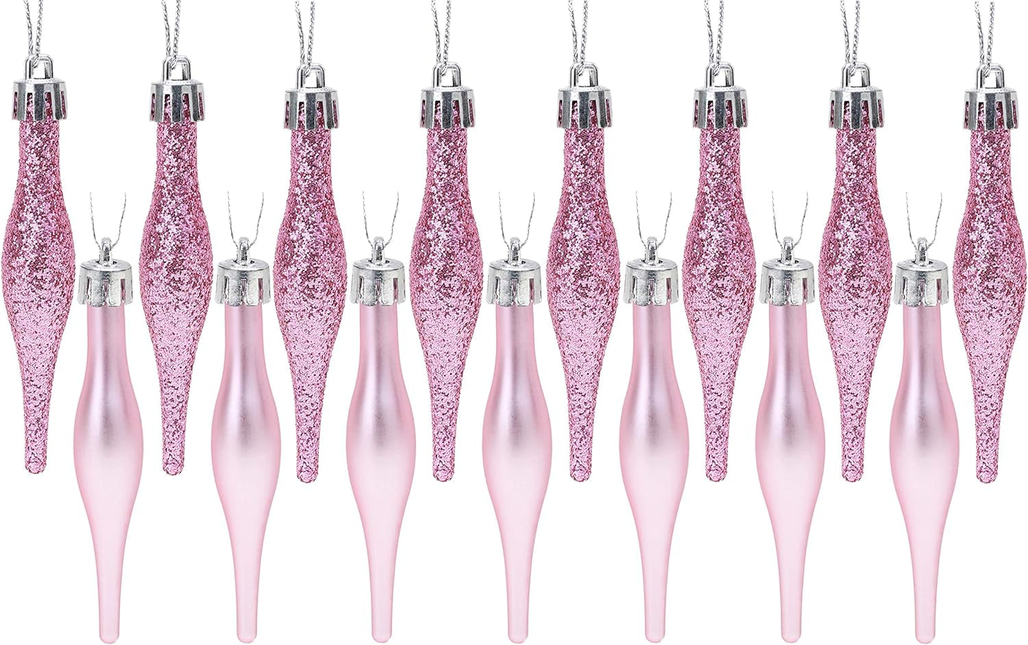 Christmas Concepts® Pack of 15-8.5Cm Droplet Baubles - Matte & Glitter Design - Christmas Ornaments (Rioja Red)