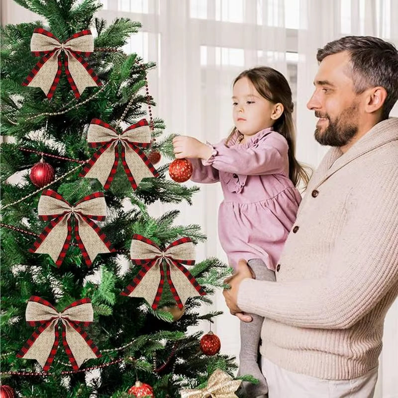 Christmas Tree Bow 12X Christmas Bowknot Ornament 5.5Inch Christmas Bows Outdoor Decor Festive Christmas Bows Bows Wreath