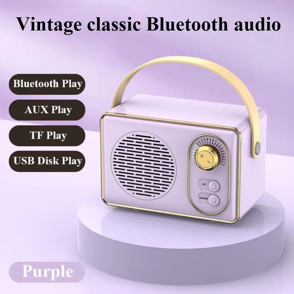 Retro Bluetooth Portable Speaker Small Wireless Stereo,Loud Volume TF Card Slot and MP3 Player for Iphone Android