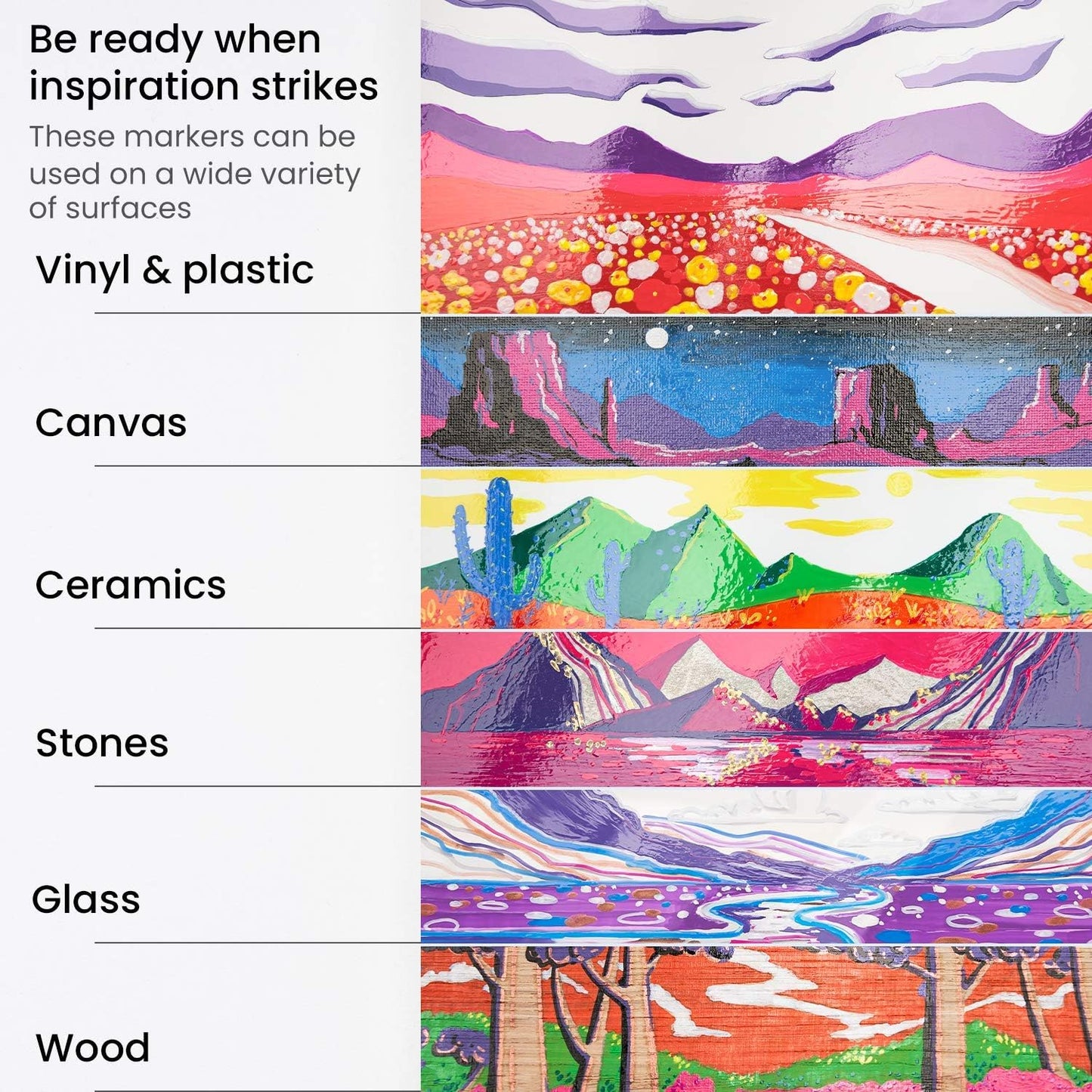 ARTEZA Oil Based Paint Markers, 12-Pack, Black, 2.5 Mm Permanent Pens, Waterproof Craft and Art Supplies for Stone, Wood, Glass, Metal, Canvas, Paper