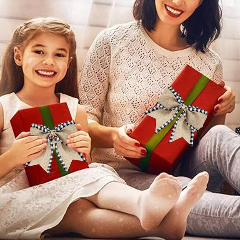 Christmas Tree Bow 12X Christmas Bowknot Ornament 5.5Inch Christmas Bows Outdoor Decor Festive Christmas Bows Bows Wreath