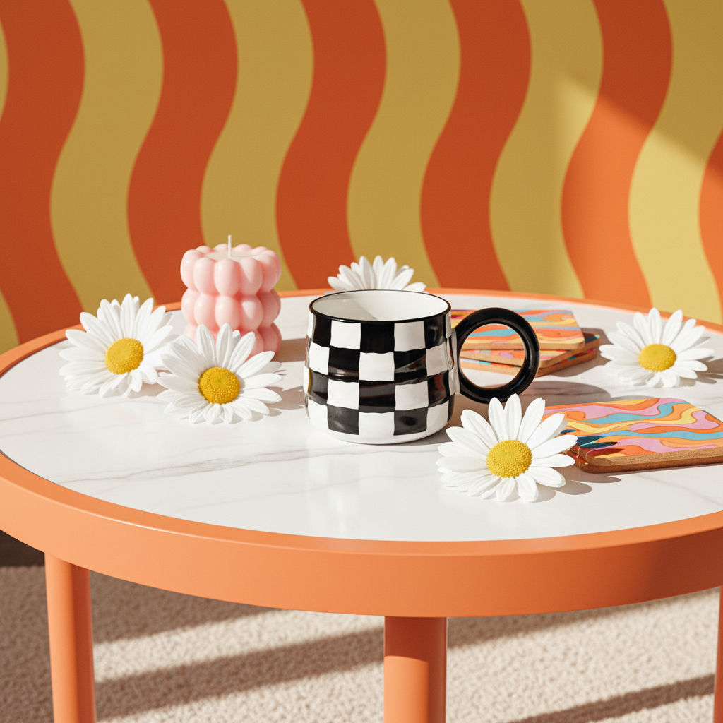 Checkered Mug Retro