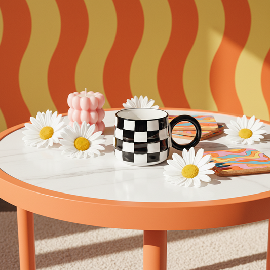 Checkered Mug Retro