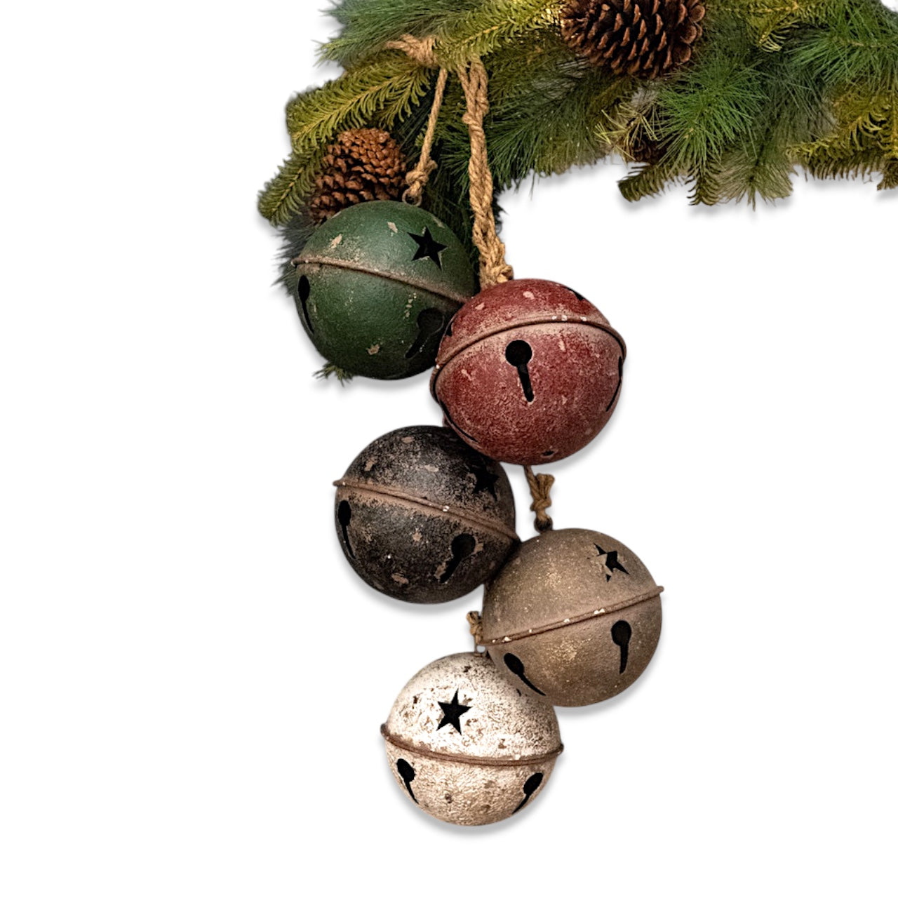 Weathered Metal Sleigh Bells Cluster
