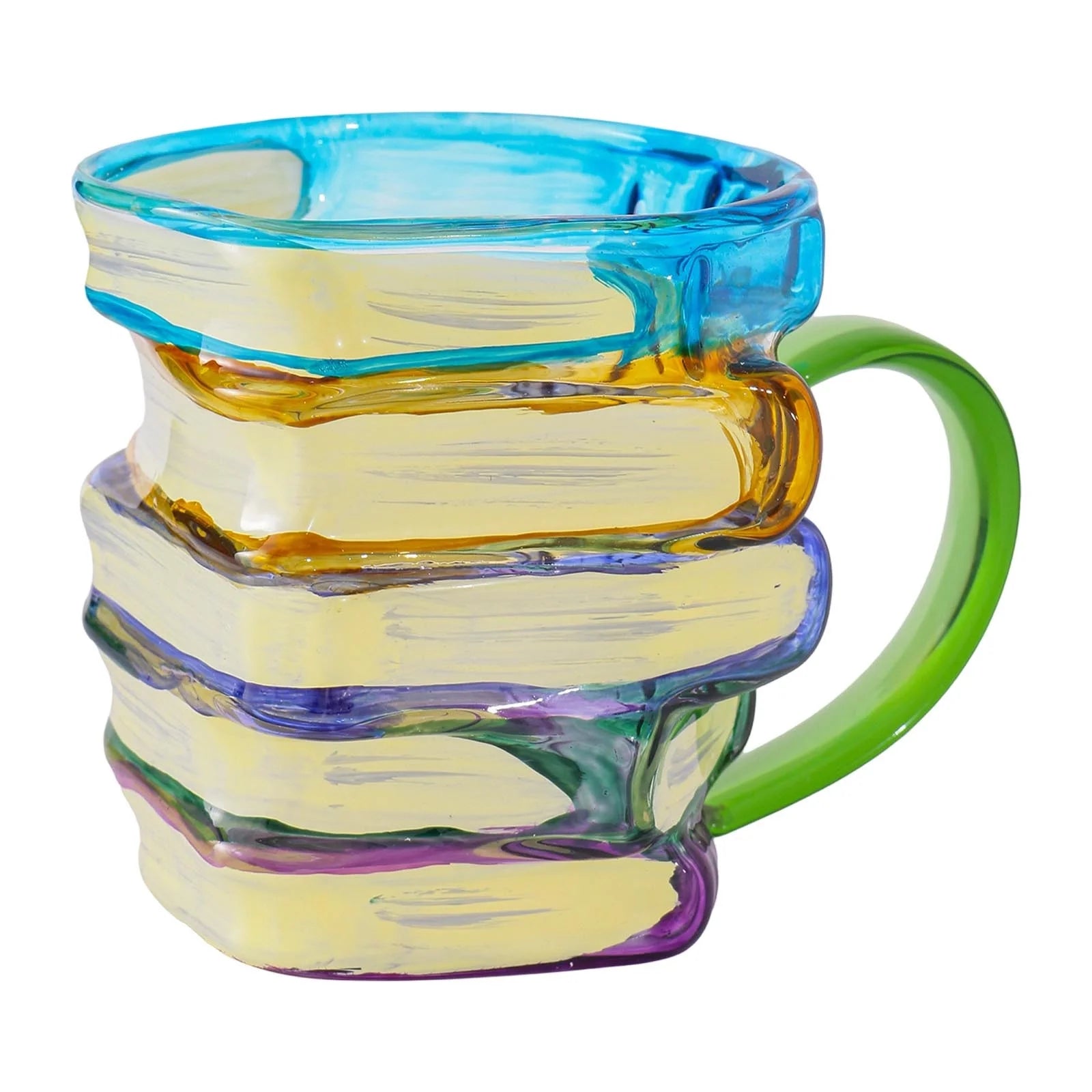 Painted Book Mug,Stackable Handmade Coffee Mugs, 3D Painted Book Mug for Hot or Cold Brews,Coffee Cup Collection Gifts for Literature Lovers