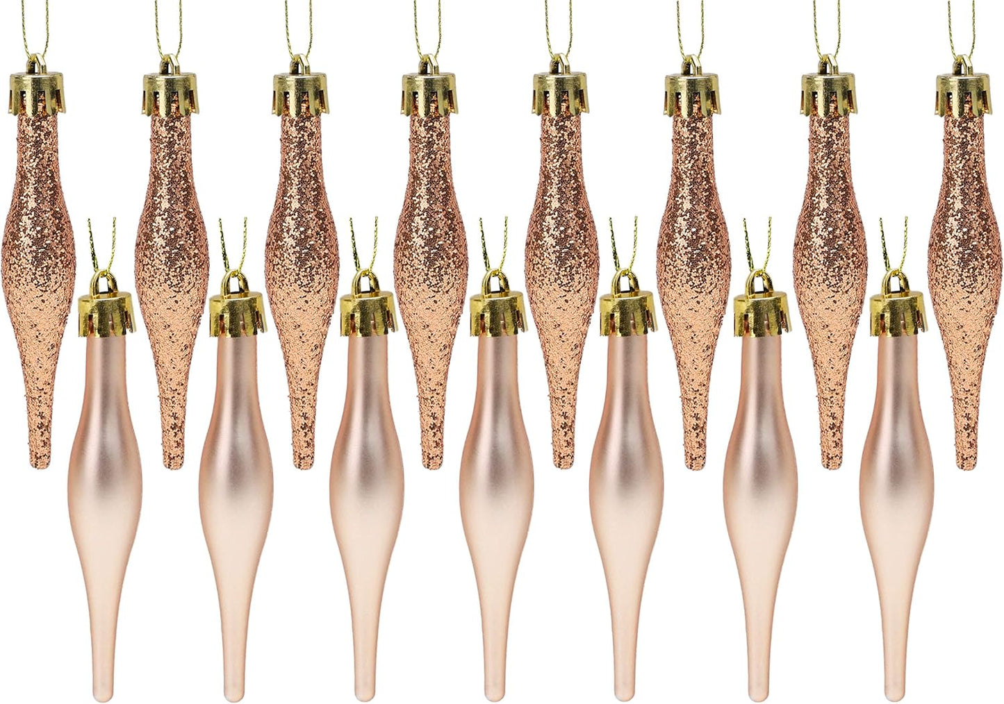 Christmas Concepts® Pack of 15-8.5Cm Droplet Baubles - Matte & Glitter Design - Christmas Ornaments (Rioja Red)