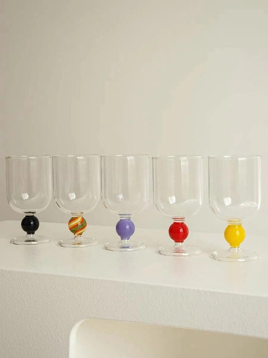 Gumballs Wine Glass - Eclectic Whimsical Coloured Cocktail Glasses