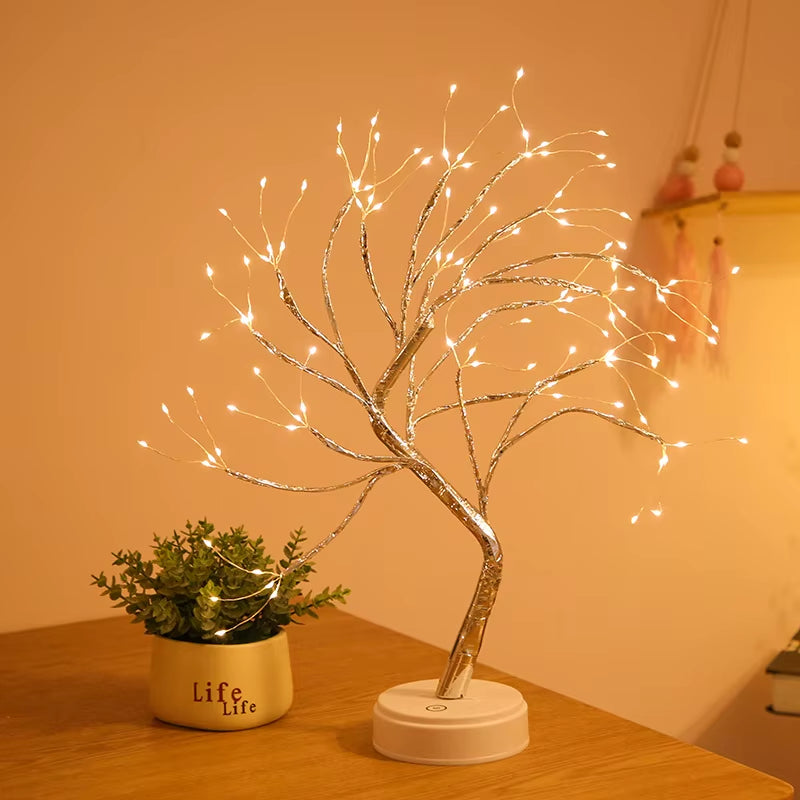 Tabletop Tree Lights Bright Tree Lamp DIY Decorative LED Night Light for Gift Party Holiday Gift Winter Home Decor