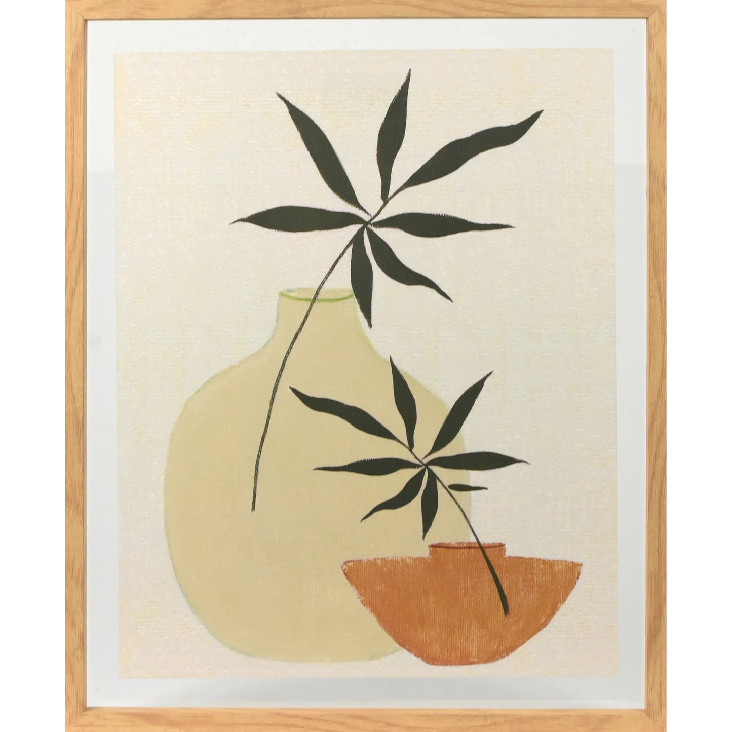 Mid-Century Modern Geometric Potted Plants, Neutrals