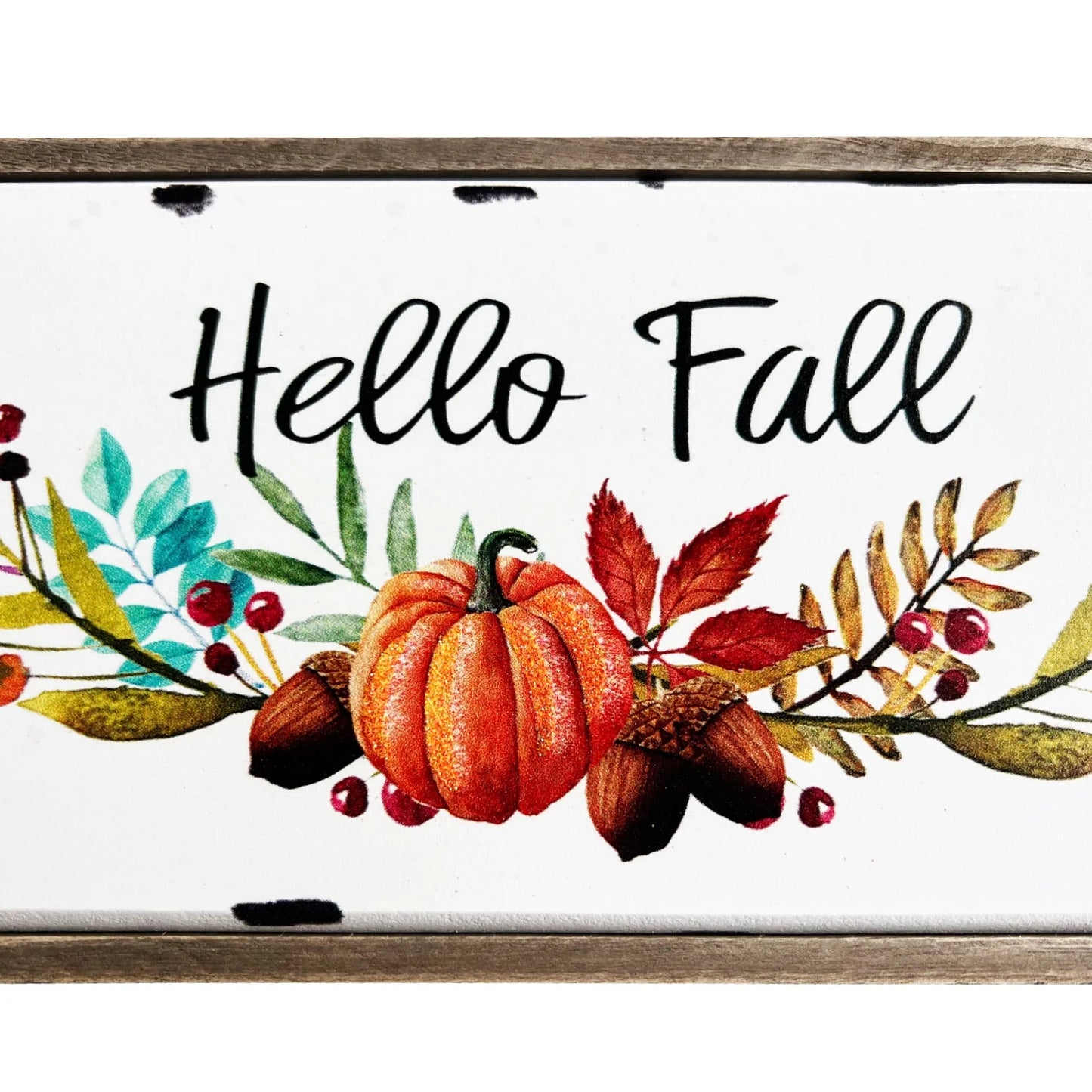 Wooden Hello Pumpkin Fall Signs Wall Decor, Farmhouse Mantel Fireplace Centerpiece Decorations