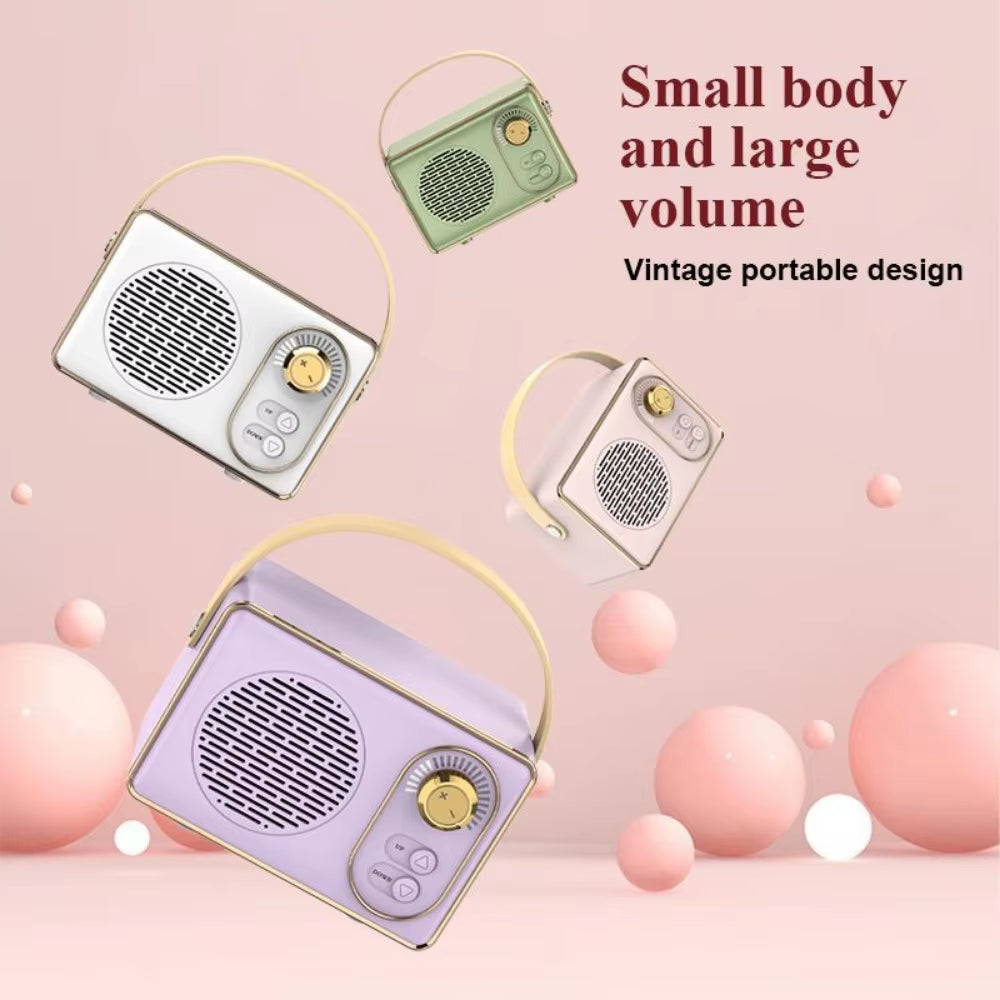 Retro Bluetooth Portable Speaker Small Wireless Stereo,Loud Volume TF Card Slot and MP3 Player for Iphone Android