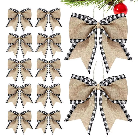 Christmas Tree Bow 12X Christmas Bowknot Ornament 5.5Inch Christmas Bows Outdoor Decor Festive Christmas Bows Bows Wreath