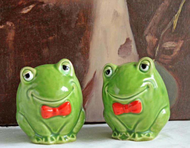 Salt and Pepper Whimsical Frog Shakers
