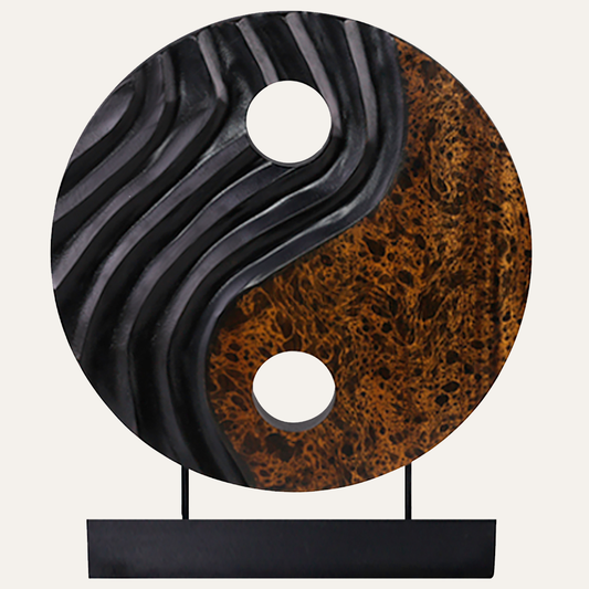 Handmade Yin Yang Wooden Sculpture
