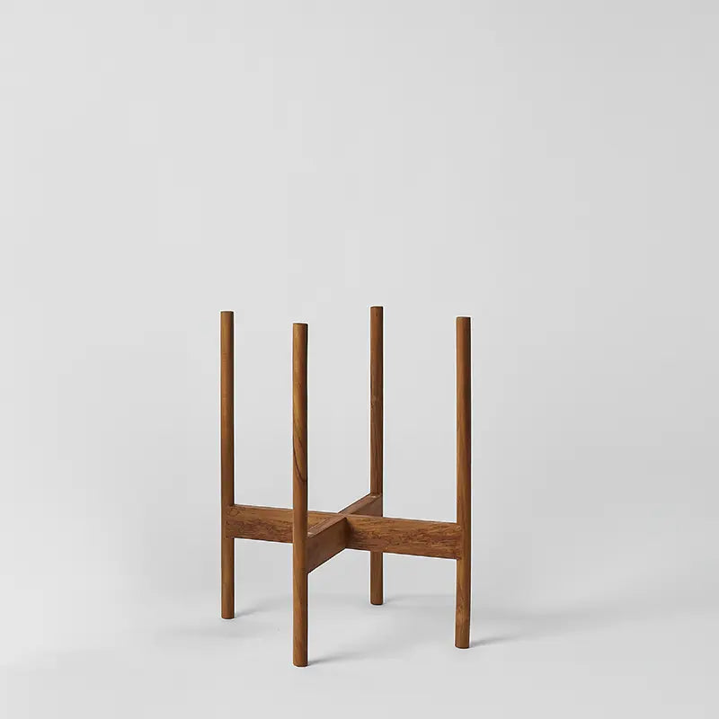 Rounded Hardwood Plant Stand