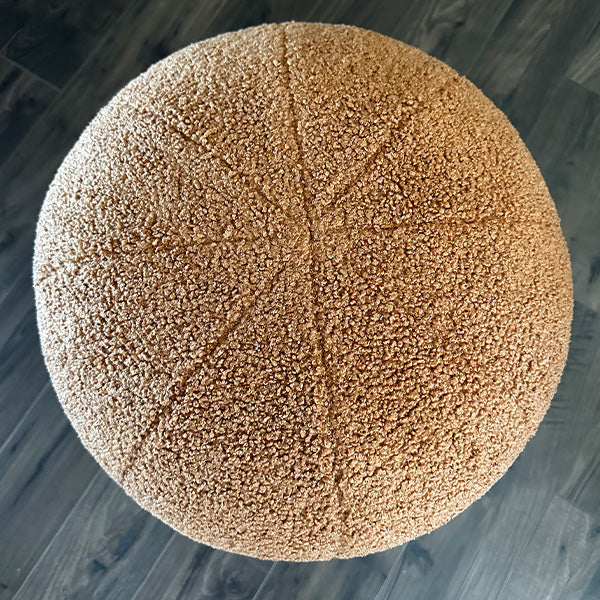 Plush Boucle Drum Ottoman